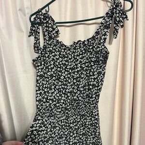Floral Black and White Women's Jumpsuit